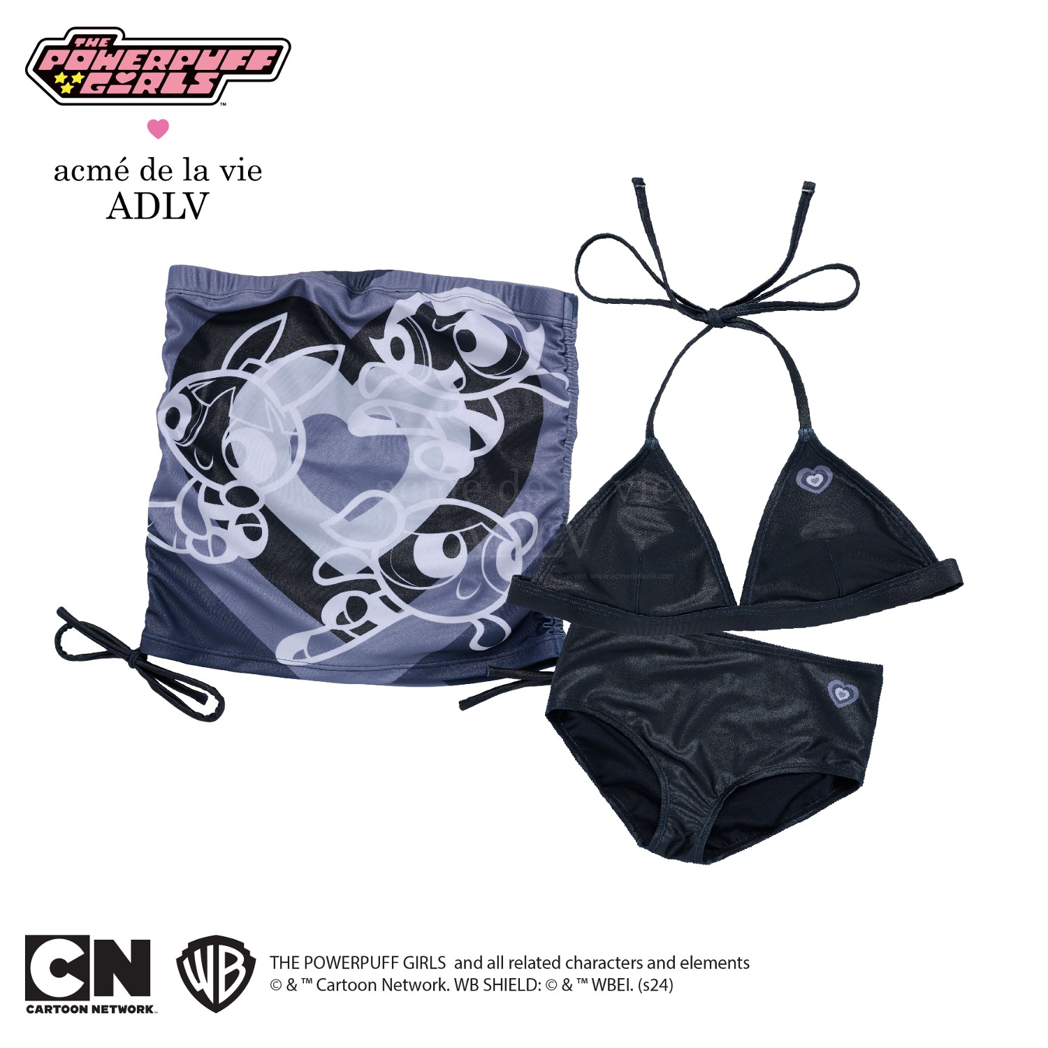 The Powerpuff Girls x acmedelavie Tube top bikini setup BLACK