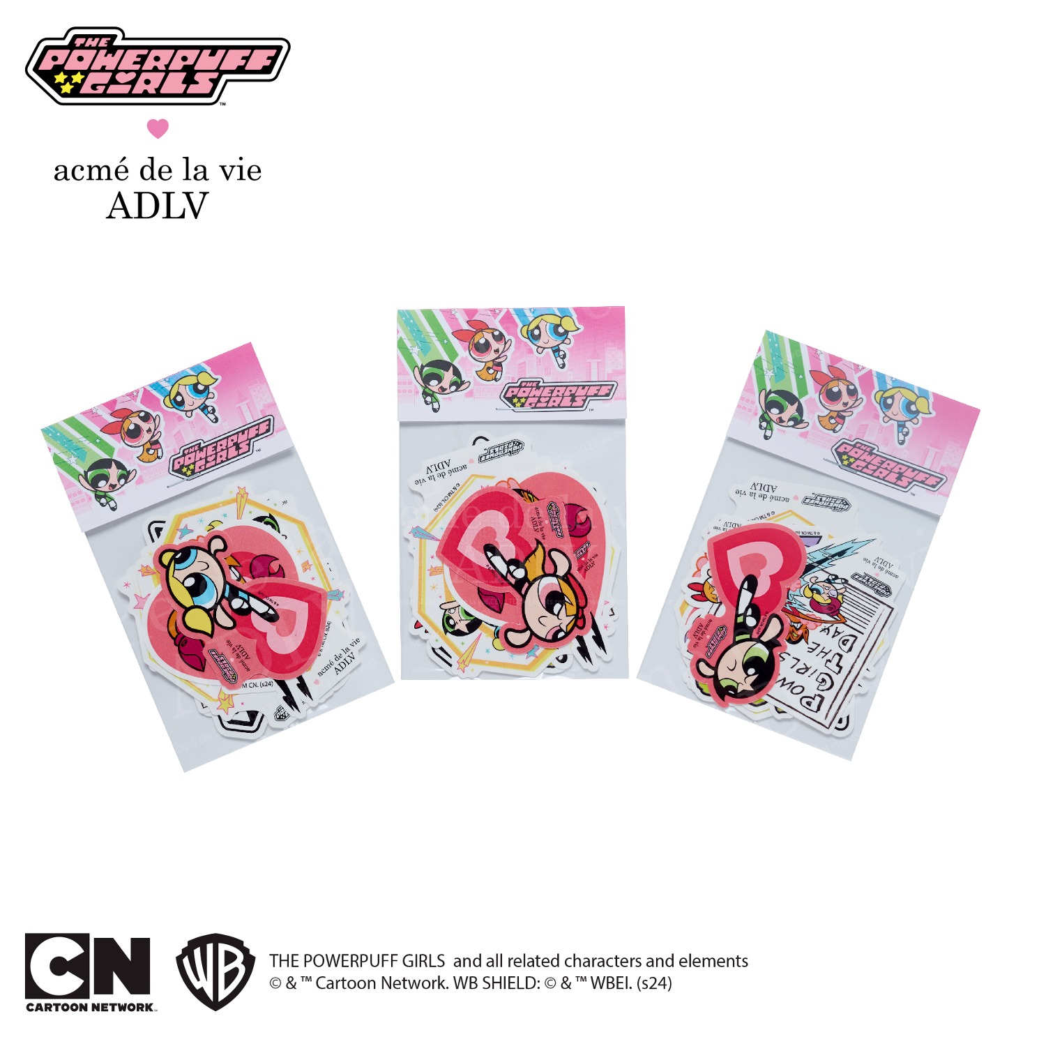 The Powerpuff Girls x acmedelavie sticker pack PINK