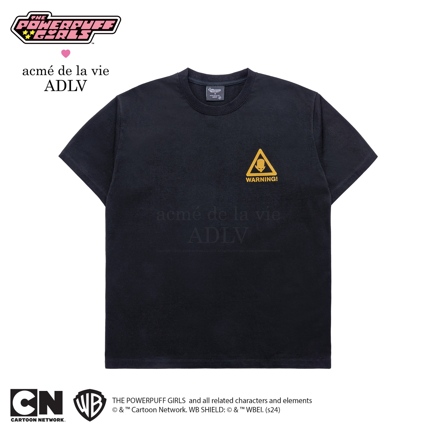 The Powerpuff Girls x acmedelavie Mojo Jojo artwork t-shirts BLACK