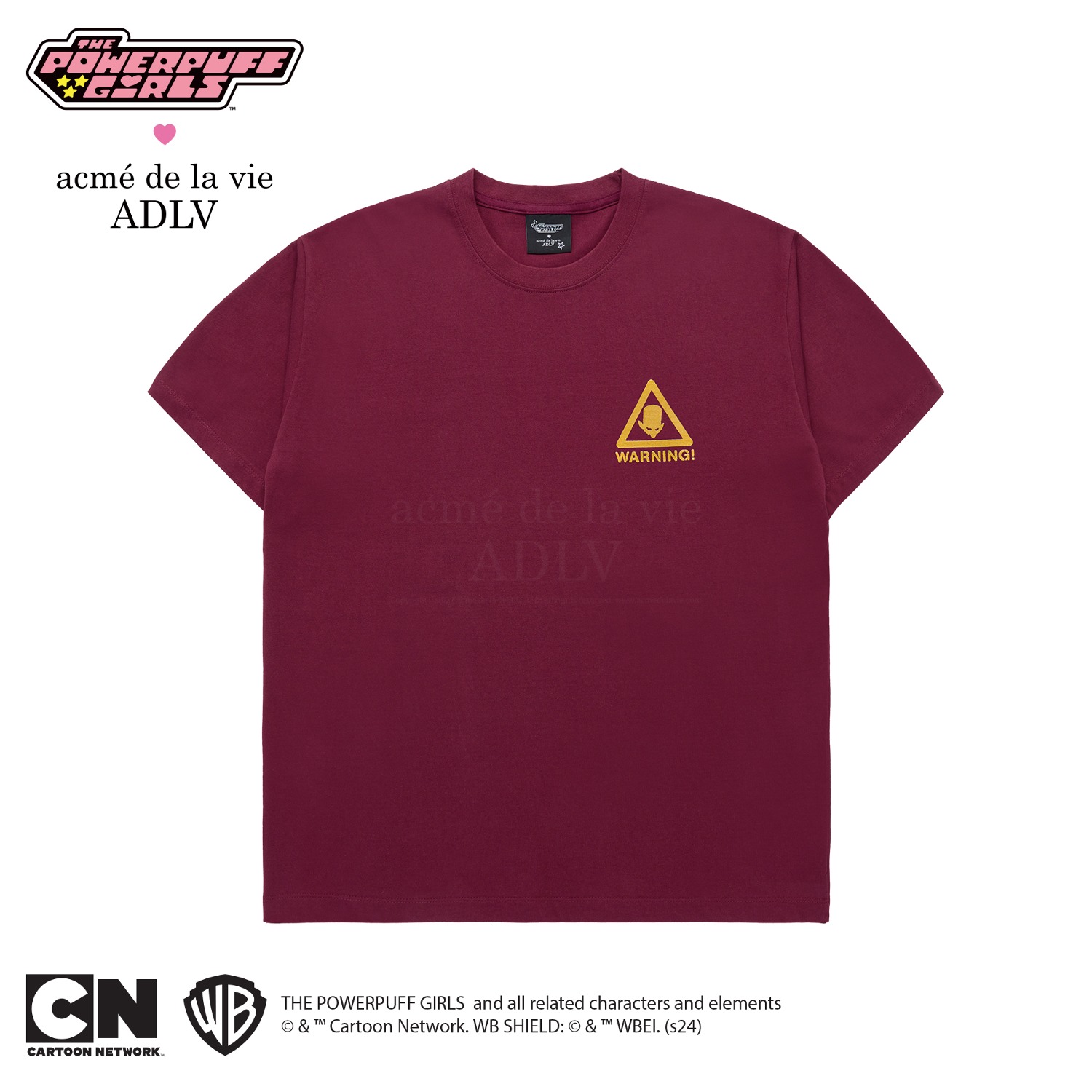 The Powerpuff Girls x acmedelavie Mojo Jojo artwork t-shirts WINE
