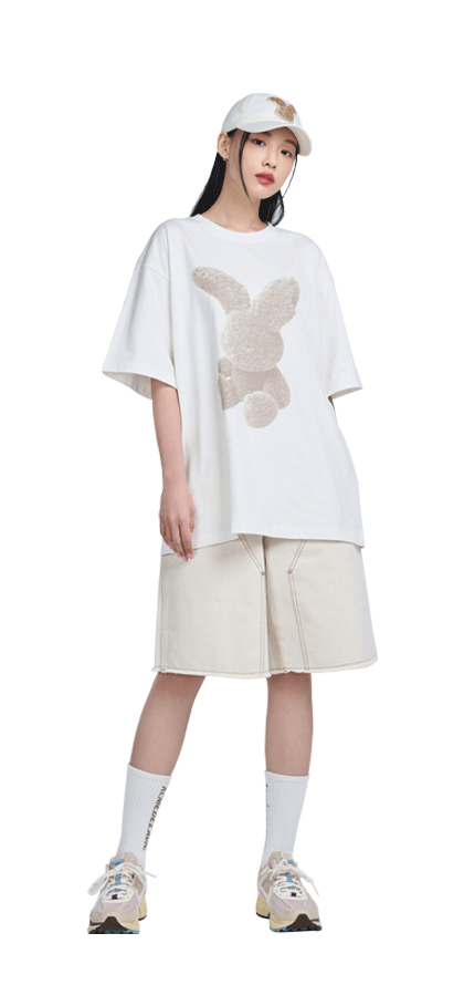 cream-fuzzy-rabbit-short-sleeve-t-shirt