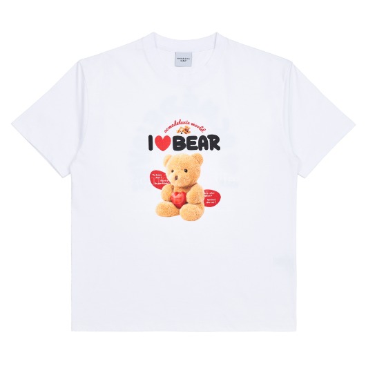 [아크메드라비] I LOVE TEDDY BEAR SHORT SLEEVE T-SHIRT WHITE,아크메드라비 acmedelavie,아크메드라비